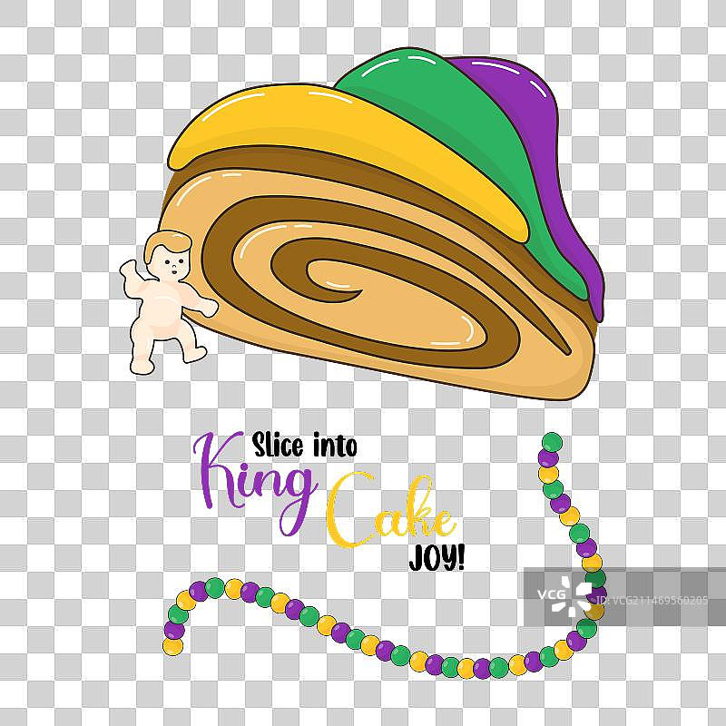 色彩鲜艳的国王蛋糕切片图片素材