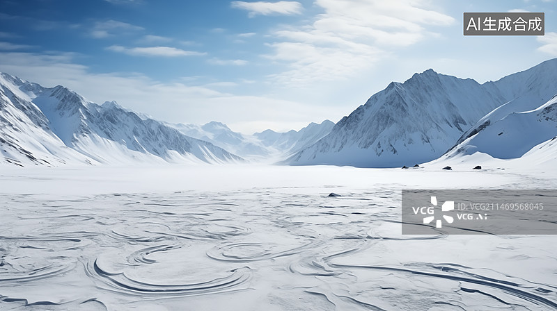 【AI数字艺术】雪山公路，汽车广告背景，雪山背景，大雪背景，雪景背景图片素材