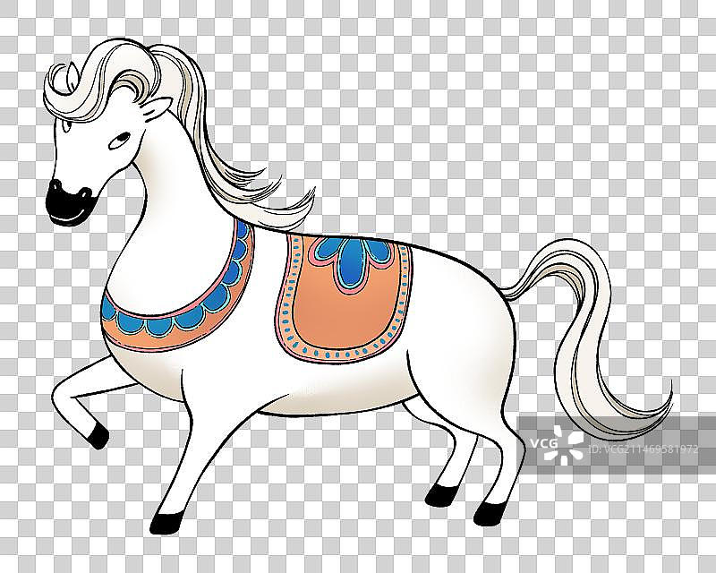 西游记元素-白龙马，白色的马图片素材