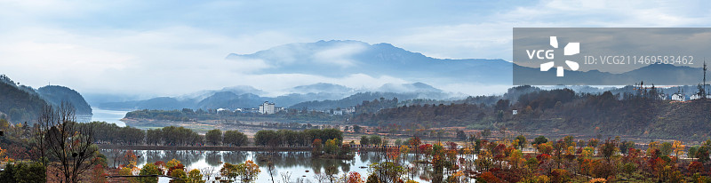 远眺天堂湖图片素材