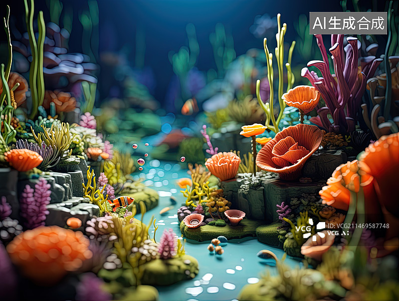 【AI数字艺术】海洋微距场景图片素材