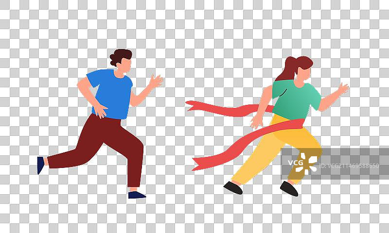 奔跑的男生和女生图片素材