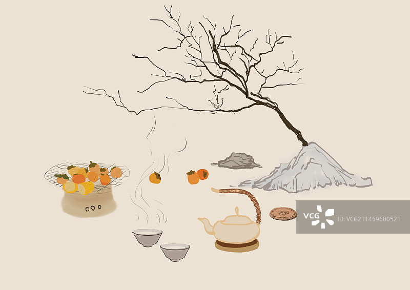 围炉煮茶-养生放松图片素材