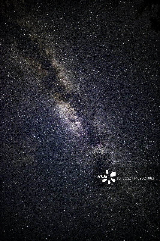 夜空中天鹅座星星的低角度观察图片素材