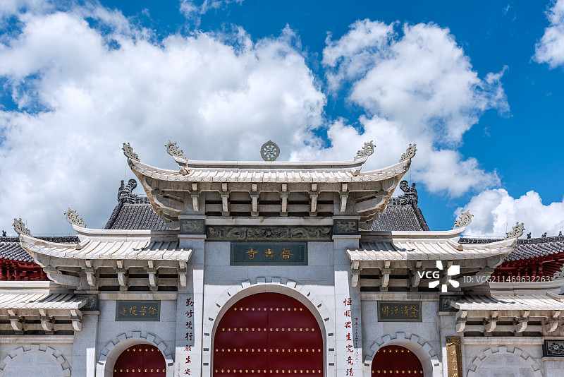 中国山西忻州五台山普寿寺古建筑图片素材