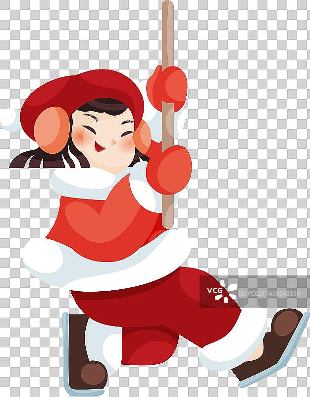 穿红色棉袄传统服饰的儿童-新年欢乐场景图片素材