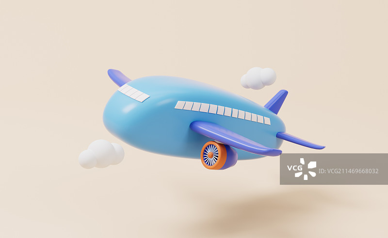 卡通飞机3D插画图片素材