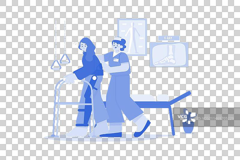 白色背景上的理疗师概念图片素材