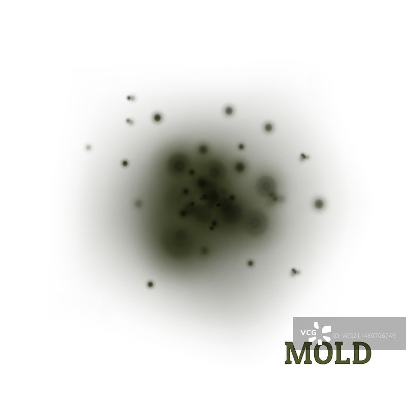 中心处的黑色霉菌污渍图片素材