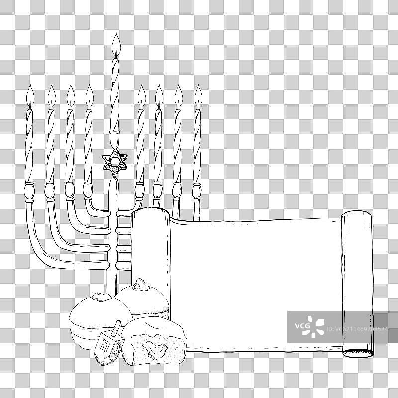 烛台光明节蜡烛贺卡图片素材