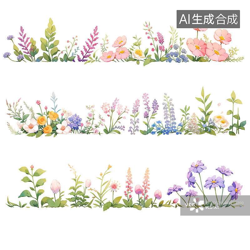 【AI数字艺术】鲜花花边图片素材