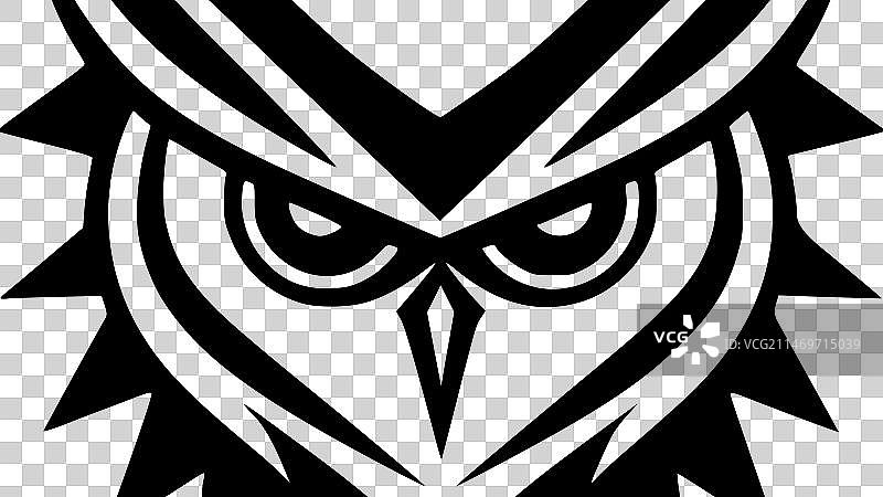 猫头鹰-极简主义和扁平的标志图片素材