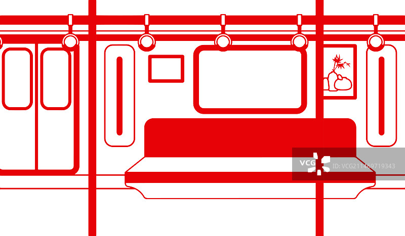 剪纸风格地铁背景插画图片素材