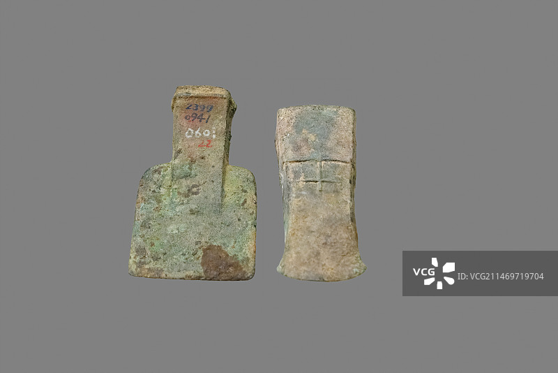 安阳博物馆，商代青铜器，青铜锛，青铜铲图片素材