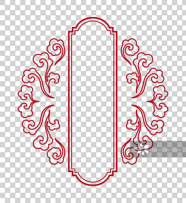 红色祥云边框素材图片素材