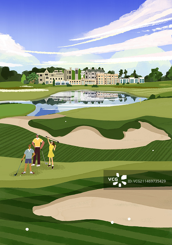高尔夫运动自然风光图片素材