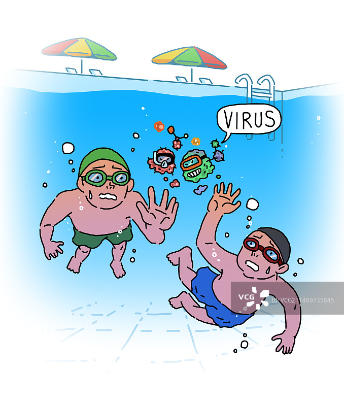 插画：病毒感染、卫生与疾病预防图片素材