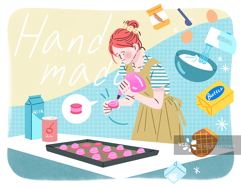 爱好、手工、女性、马卡龙、烘焙图片素材