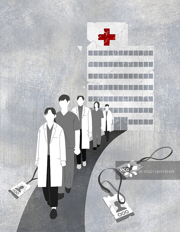 医院，医生，社会问题，儿科，医务人员，离职，挂绳图片素材