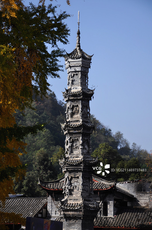 成都崇州街子古镇字库塔图片素材