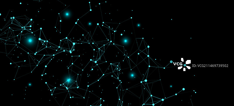 点线相互连接的抽象科技背景图片素材