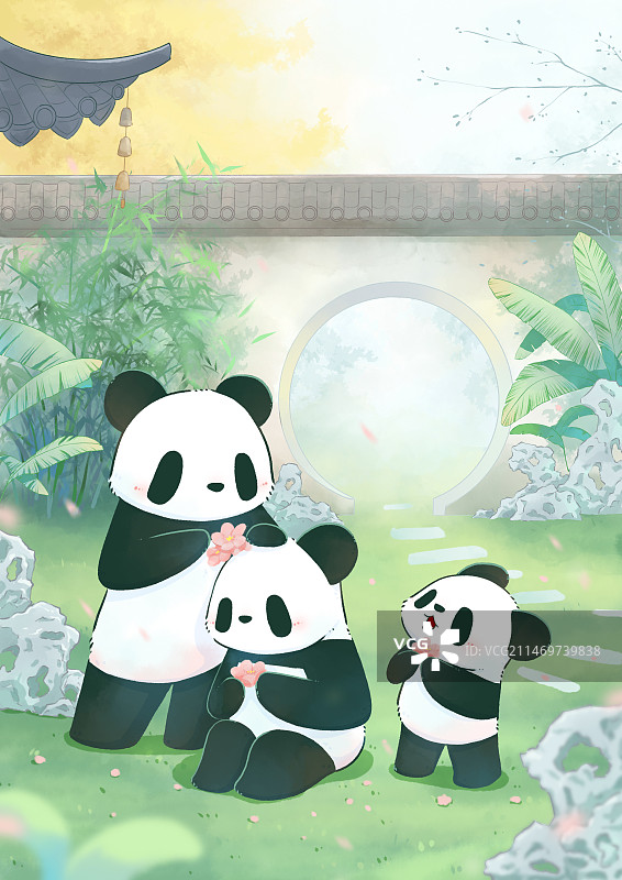 园中簪花图片素材