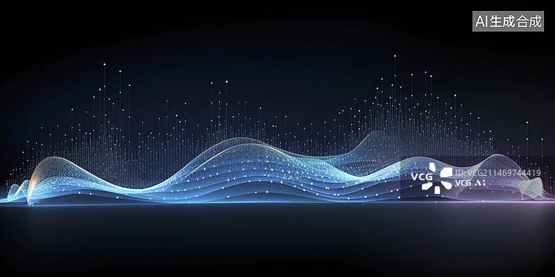 【AI数字艺术】科技粒子背景插画图片素材