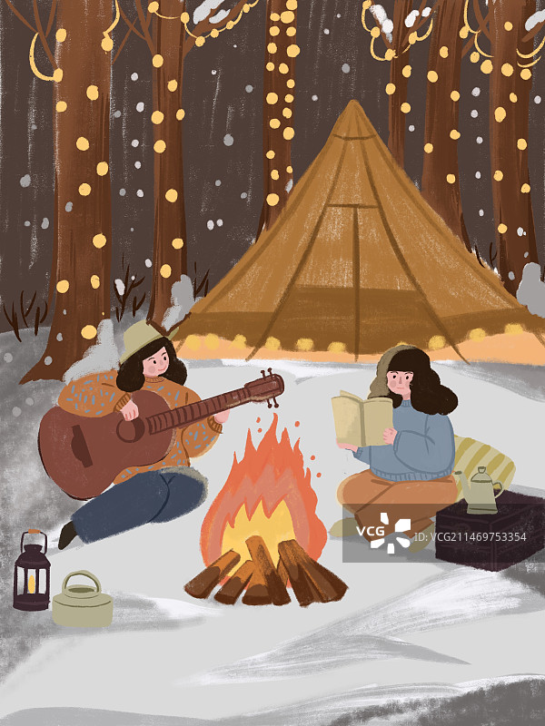 冬日露营图片素材