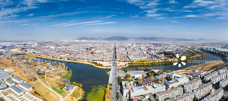 寿县古城全景图图片素材