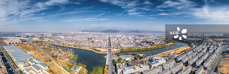 寿县古城全景图图片素材