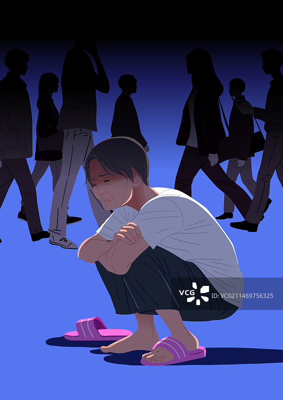 走失的老年痴呆症患者图片素材