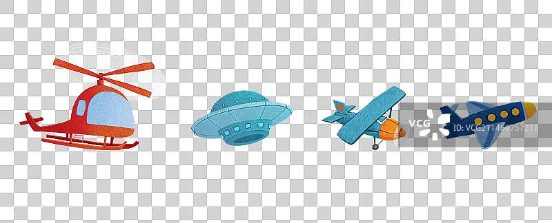免抠元素 PNG插画 直升飞机 航天飞行器和飞机图片素材