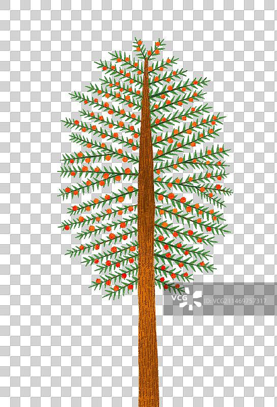 免抠元素 PNG插画 一颗结满果实的大树图片素材