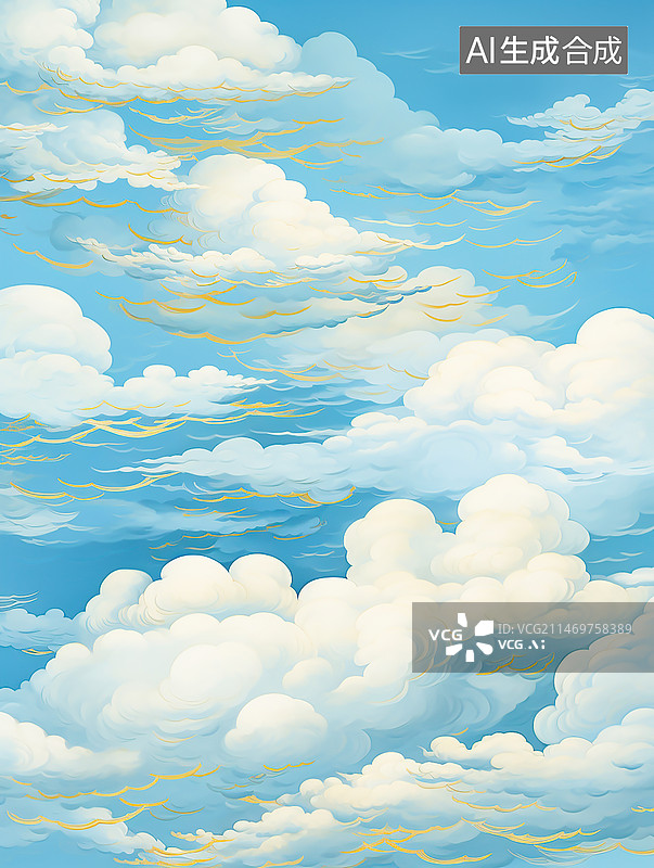 【AI数字艺术】国潮风祥云云彩图片素材