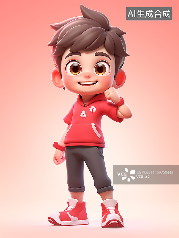 【AI数字艺术】3D渲染卡通人物图片素材