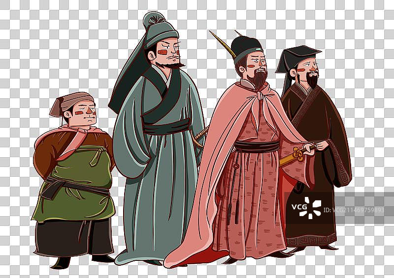四大名著 水浒传 宋江 卢俊义 无用 和王英元素图片素材