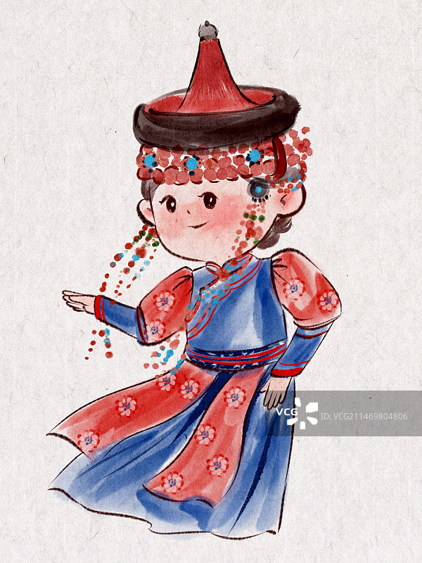 蒙古族少女图片素材