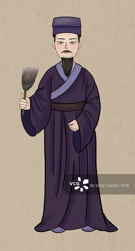 古风水浒传英雄好汉人物：天机星智多星吴用图片素材