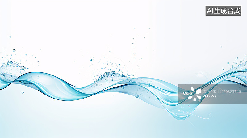 【AI数字艺术】水花波浪绚丽背景插画图片素材