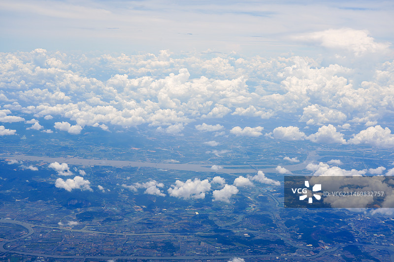 空中云层的高角度视图图片素材