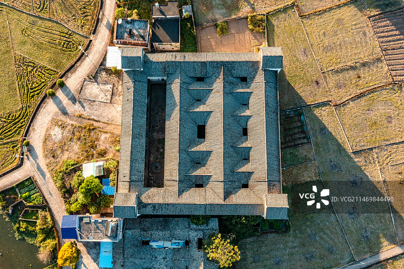 中国广东省河源市和平县石镇村林寨古村落图片素材