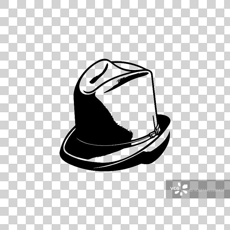 手绘黑色帽子图标，庆祝啤酒节图片素材