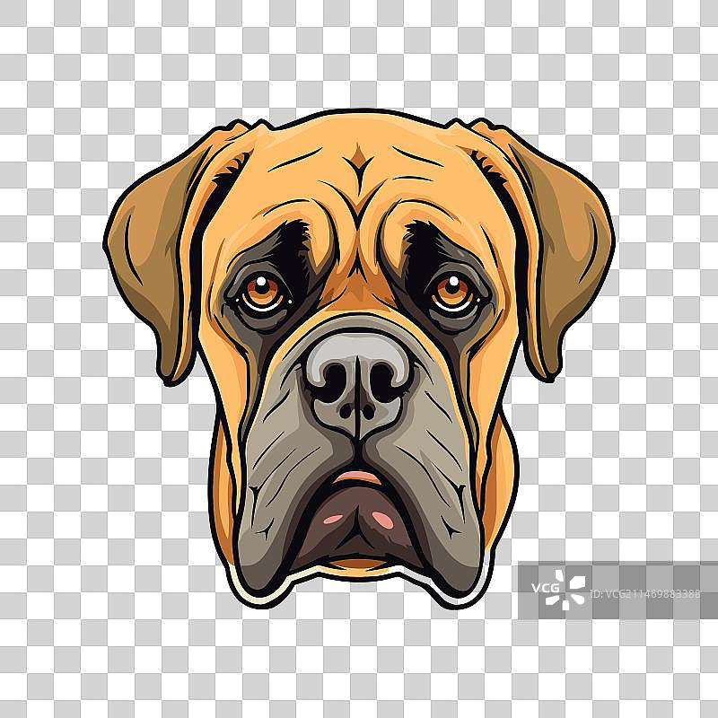 南非獒犬品种可爱卡通形象图片素材