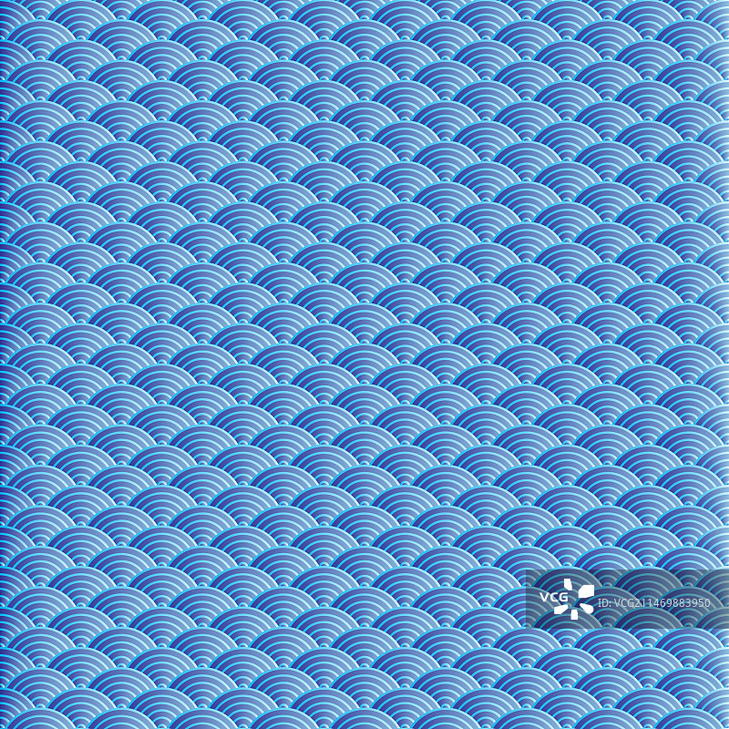 蓝紫色日式海浪青海波纹样图片素材