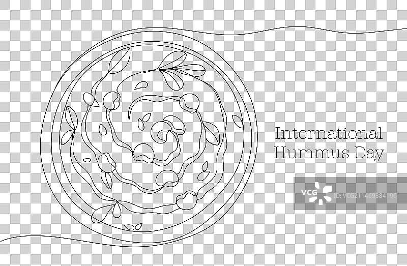 鹰嘴豆泥单线插画图片素材