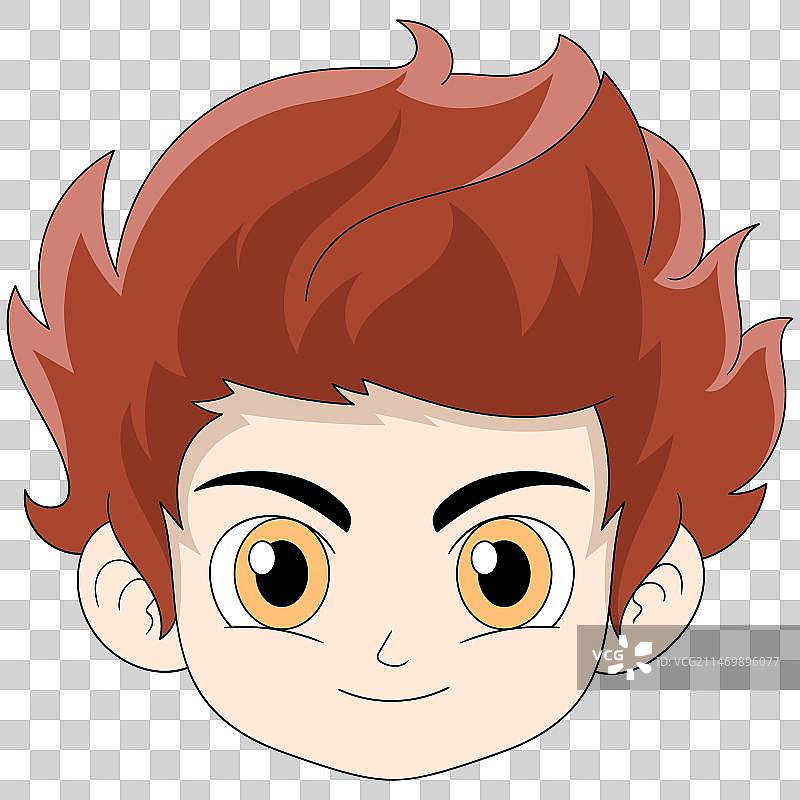 一位留着棕色刺猬头的英俊男孩图片素材