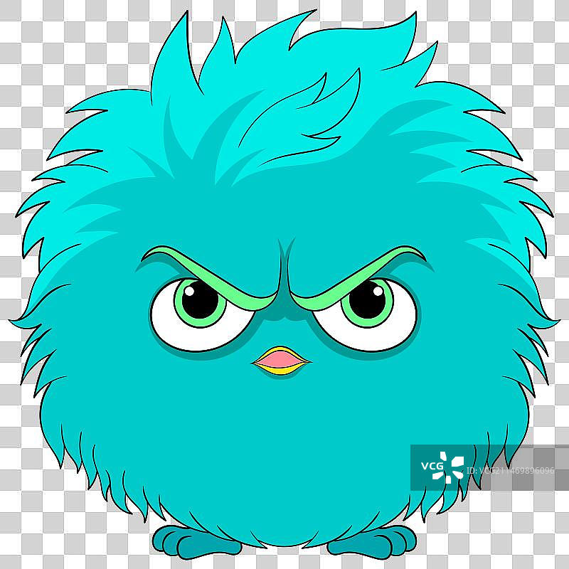 有着浓密蓝绿色头发的怪物图片素材