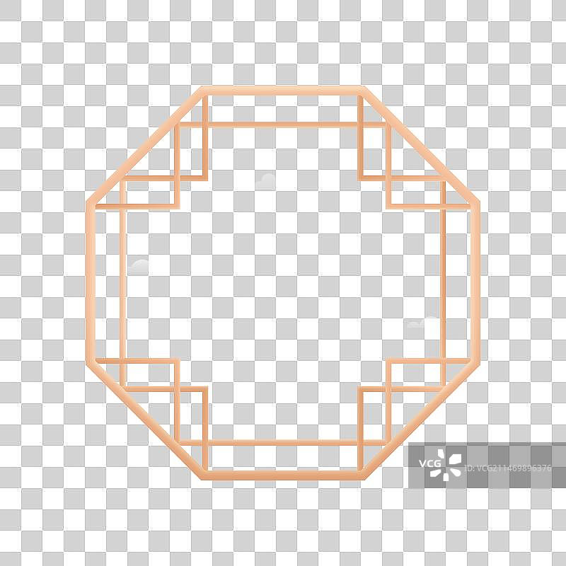 国风新中式窗框插画元素图片素材