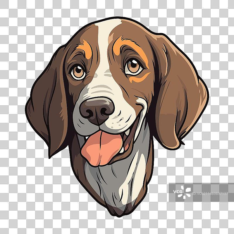 法国加斯科涅指示犬品种卡通形象图片素材