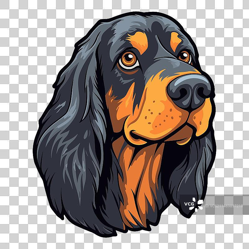 戈登雪达犬品种可爱卡通图片素材